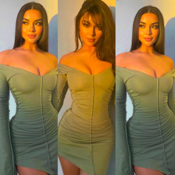 ✨💚Tiffani off the shoulder dress✨💚✨ - Picture 3 of 3